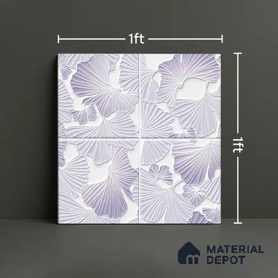 Floral Wall Tile TL 07244 D Florina 4003 Granula 1 ft x 1 ft Ceramic Matte Finish - 9 mm  | 2 mm Spacer is Mandatory | Please Expect a Slight Variation of Pattern (Sample)